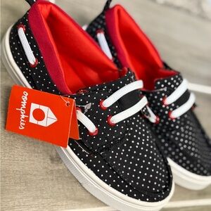 Oomphies Black and White Polka Dot Kids Sneakers-NEW :)